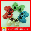 Hot sale custom made manufacturers china blue and silver bow Toddler Custom Shoes for baby